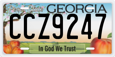 GA license plate CCZ9247