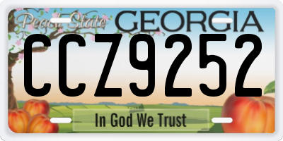 GA license plate CCZ9252