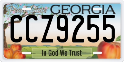 GA license plate CCZ9255