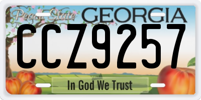 GA license plate CCZ9257