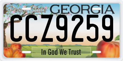 GA license plate CCZ9259