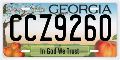 GA license plate CCZ9260