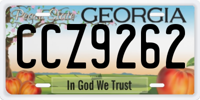 GA license plate CCZ9262