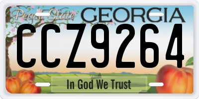 GA license plate CCZ9264