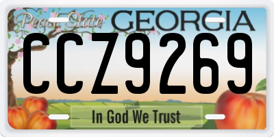 GA license plate CCZ9269