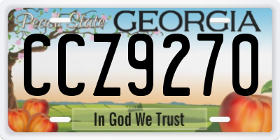 GA license plate CCZ9270