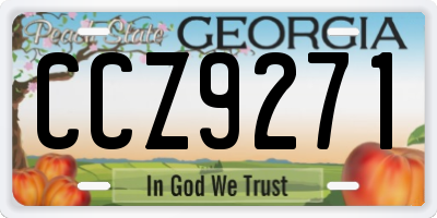 GA license plate CCZ9271