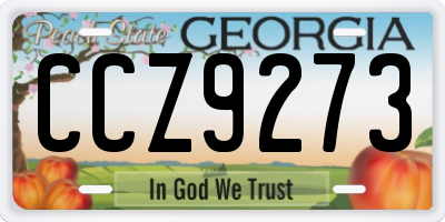 GA license plate CCZ9273