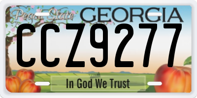 GA license plate CCZ9277