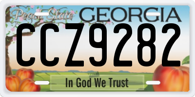 GA license plate CCZ9282