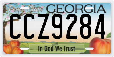 GA license plate CCZ9284
