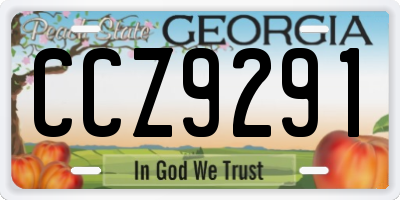 GA license plate CCZ9291