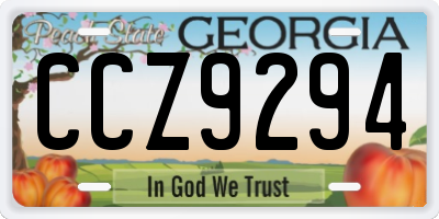 GA license plate CCZ9294