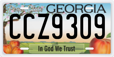 GA license plate CCZ9309
