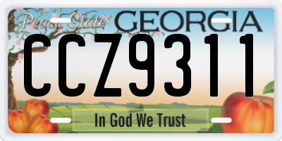 GA license plate CCZ9311