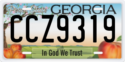 GA license plate CCZ9319