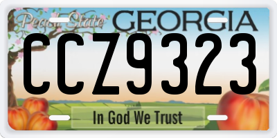 GA license plate CCZ9323