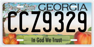 GA license plate CCZ9329