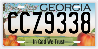 GA license plate CCZ9338
