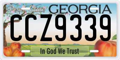 GA license plate CCZ9339