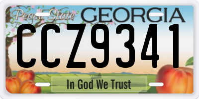 GA license plate CCZ9341