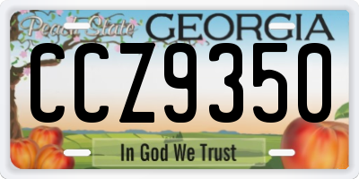 GA license plate CCZ9350