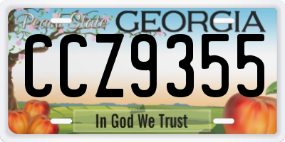 GA license plate CCZ9355