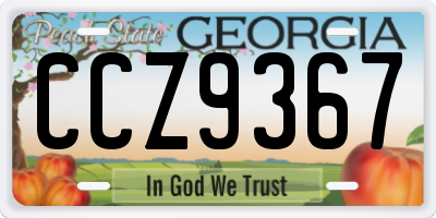 GA license plate CCZ9367