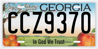 GA license plate CCZ9370