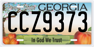 GA license plate CCZ9373
