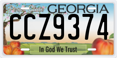 GA license plate CCZ9374