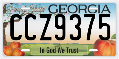 GA license plate CCZ9375