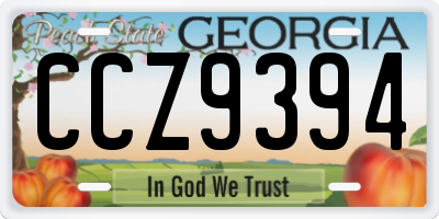 GA license plate CCZ9394