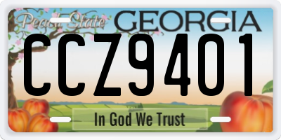 GA license plate CCZ9401