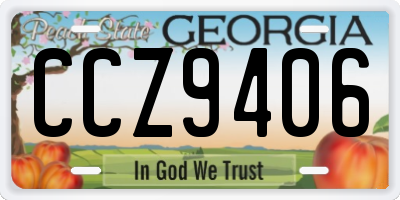 GA license plate CCZ9406