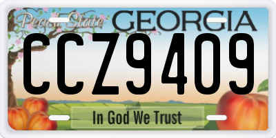 GA license plate CCZ9409