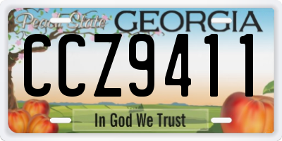 GA license plate CCZ9411