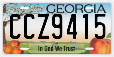 GA license plate CCZ9415