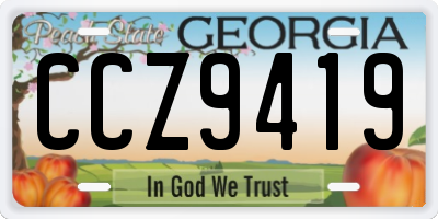 GA license plate CCZ9419