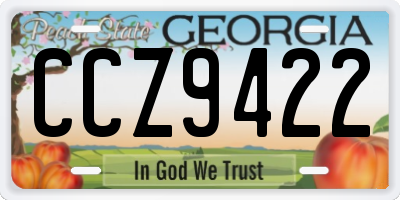 GA license plate CCZ9422