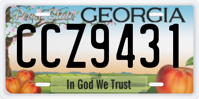 GA license plate CCZ9431