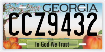 GA license plate CCZ9432