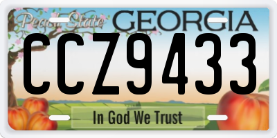 GA license plate CCZ9433