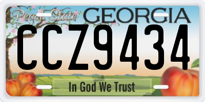 GA license plate CCZ9434