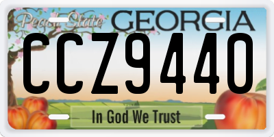 GA license plate CCZ9440