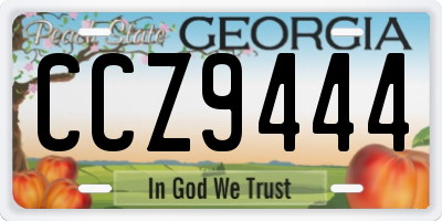 GA license plate CCZ9444