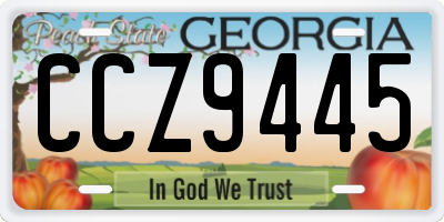 GA license plate CCZ9445