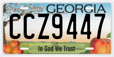 GA license plate CCZ9447