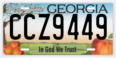 GA license plate CCZ9449