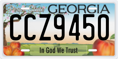 GA license plate CCZ9450
